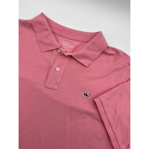 Vineyard Vines Polo‎ Shirt Size Men's Large Pink Cotton Classic Fit Whale - Picture 1 of 9